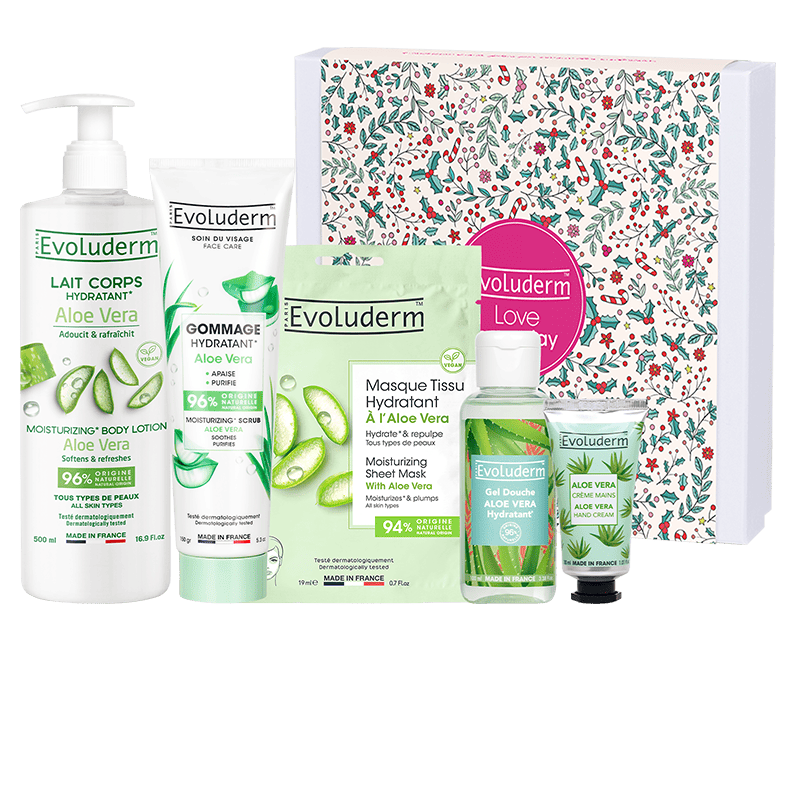 Coffret 100% Aloe Vera Visage & Corps + Fleur de Douche Offerte